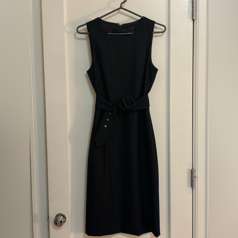 100% wool office-ready dress in subtle pinstripes from J Crew
